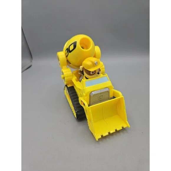 Paw Patrol The Movie Rescue Pups Rubble Figure Deluxe Bulldozer Vehicle Toy