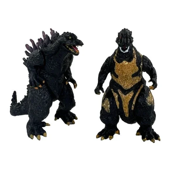 Set Of 2 Small Realistic Godzilla Action Figure Toys Cake Topper Monsters Gift