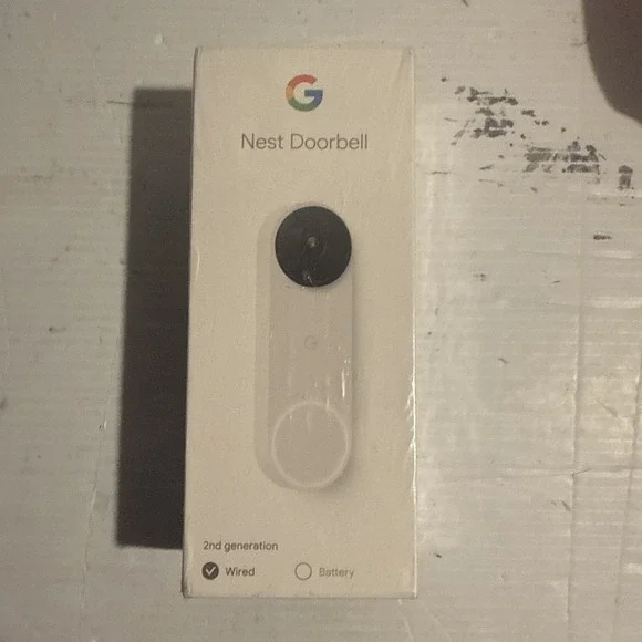 Google Nest Doorbell 2nd Gen Wired Smart Video Doorbell White NEW