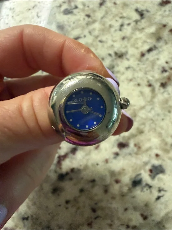 Xoxo Blue Dial Silver Ring Watch