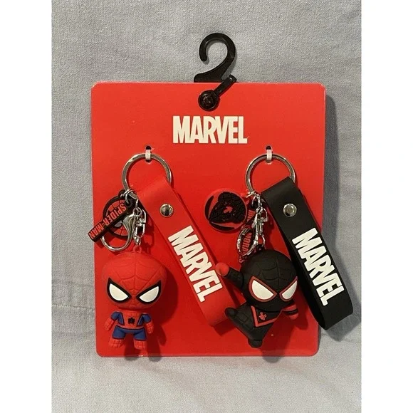 NEW‎ Set of Marvel 3D Figural Charm Keychain - Spider-Man & Miles Morales
