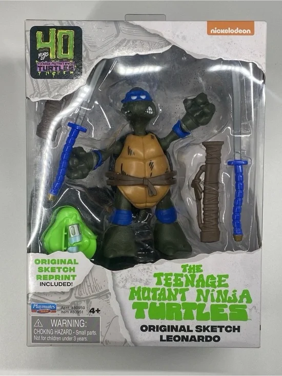 Teenage Mutant Ninja Turtles Original Sketch Leonardo Action Figure - Blue