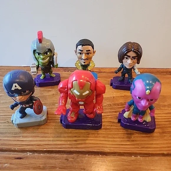 Lot Of 6 Marvel Avengers By McDonalds Action Figures‎ Collectibles Connecting