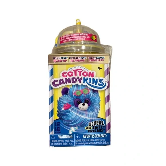 Cotton Candykins Surprise Toy NEW Cotton Candy Scented Blue Stick Plush Toy