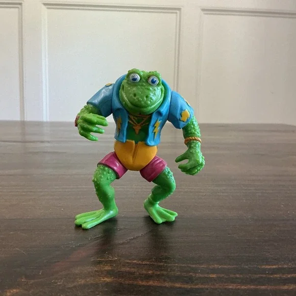 Vintage 1989‎ TMNT Genghis Frog Action Figure Playmates Toys Mirage Studios 4.5