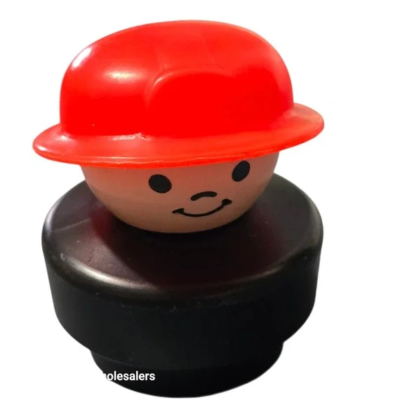 Vintage Fisher Price Little People Red Chunky Construction Worker Figure‎ 1990