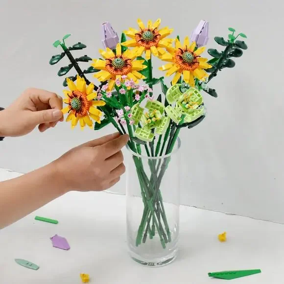 GEVINST PANLOS BRICK 655007 Sunflower Bouquet Building Block Set 975 PCS New Sea