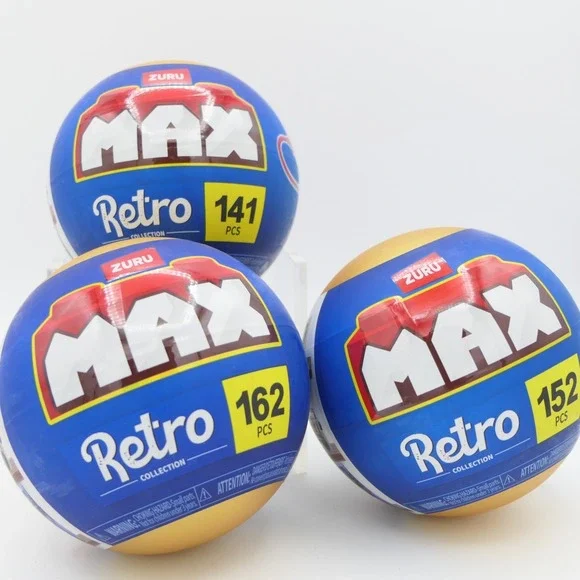 Zuru MAX Retro Collection Capsule Building Toy 3 Pk Telephone Camera Video Game