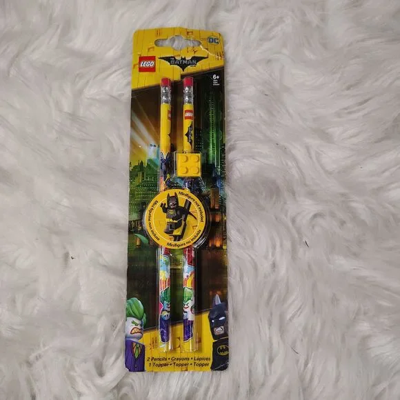 Lego Batman Movie Pencil Set & Topper DC Comics Movie Collectible Joker