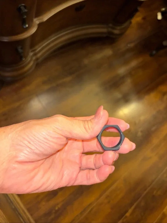 Hexagon Silicone Men’s Ring — Black Comfort Fit