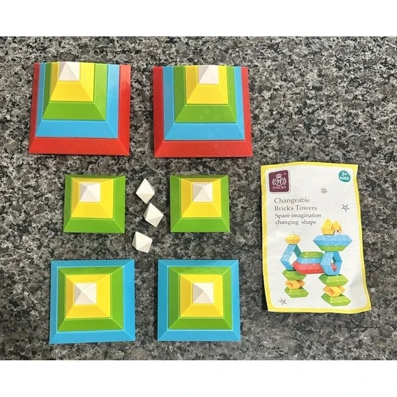 Nocky Changeable Bricks Towers Montessori Toy‎ Stacking Tower Toy