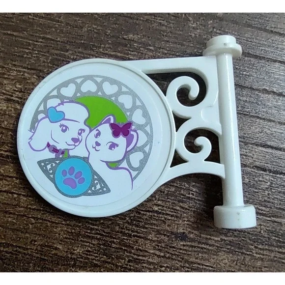 Lego Friends White Street Sign. Part #13459pb001. Used