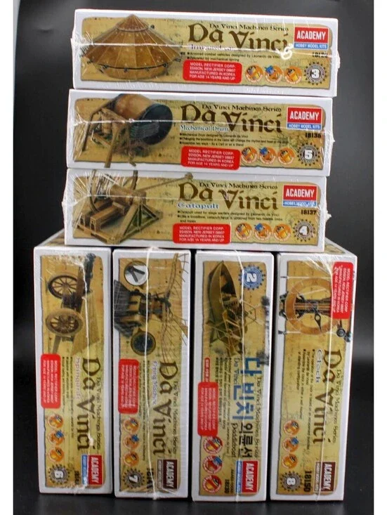 7 Academy Da Vinci Machines Series Model Kits Leonardo L3 Sealed