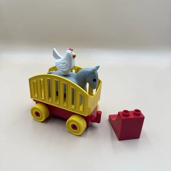 Duplo Clown Parade NO. 2430 Vintage Replacement Parts Donkey Chicken Cart