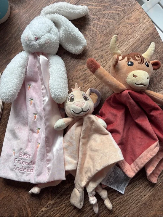 Plush Lovey Trio Set - Baby Girl - 4 teething, 2 stack sets
