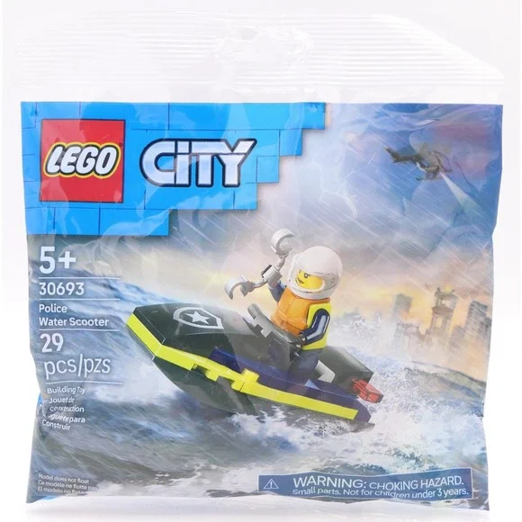 LEGO City Police Water Scooter 30693 Building Toy 29 Pcs Ages 5+ Sealed Bag