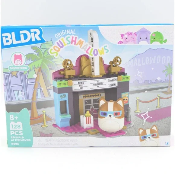BLDR x Original Squishmallows Reginald At The Movies 0093 128 Pcs Age 8+ Toy Set