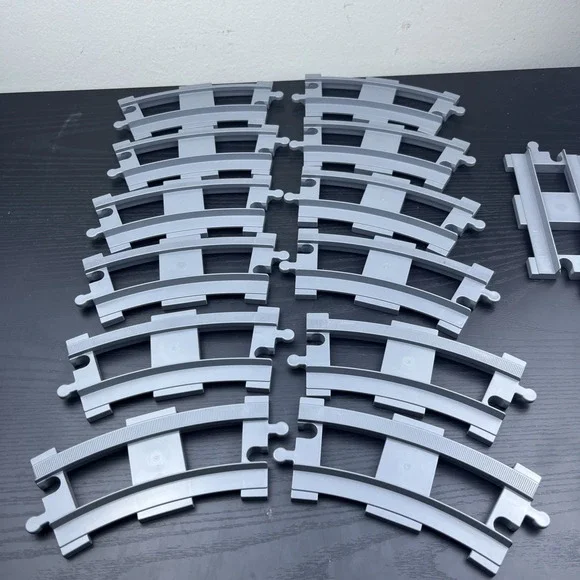 LEGO DUPLO Gray Train Tracks Lot 12 Curved 1 Straight Genuine LEGO Railway Piece