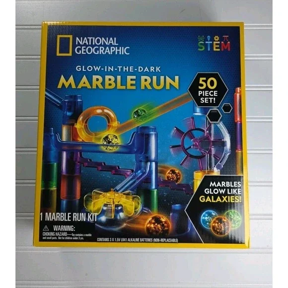 National Geographic Glow in the Dark Marble Run - 50pc: Educational Focus on ...
