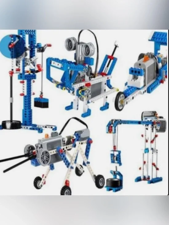Lego Technic Engineering Set - Blue, White, Gray, Red