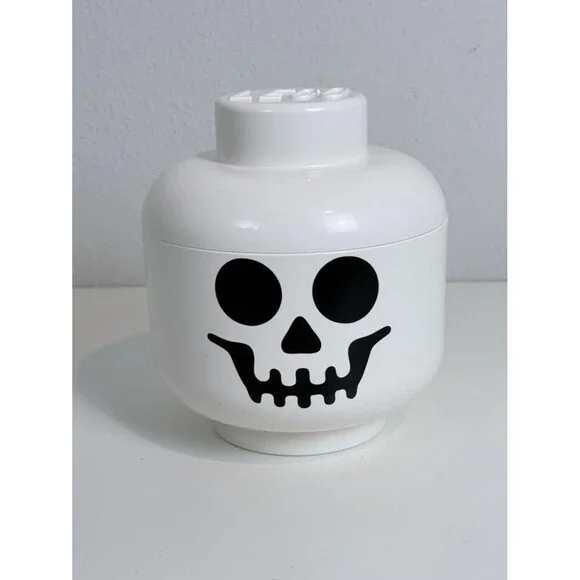 Lego White Skull Face Storage Container 2018