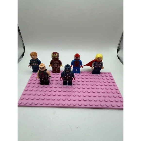Marvel Avengers Minifigures Lot 6pc Iron Man Captain America Spider-Man Thor T-7