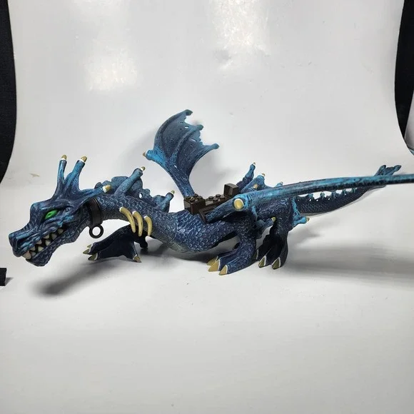 Mega Bloks Krystal Wars‎ 9885 Marauder's Cliff Large Blue Dragon Complete