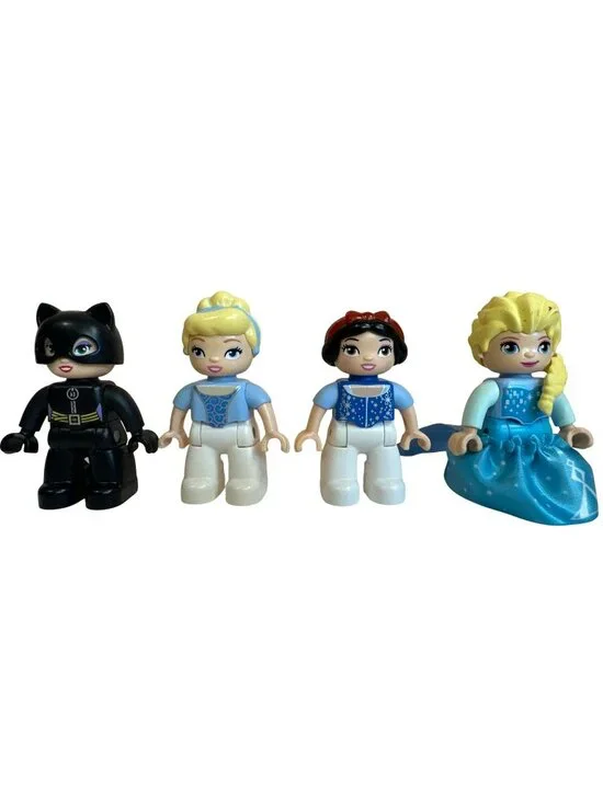 LEGO Duplo Figures Lot Disney Princess Elsa Cinderella Snow White Cat Woman 4 Pc