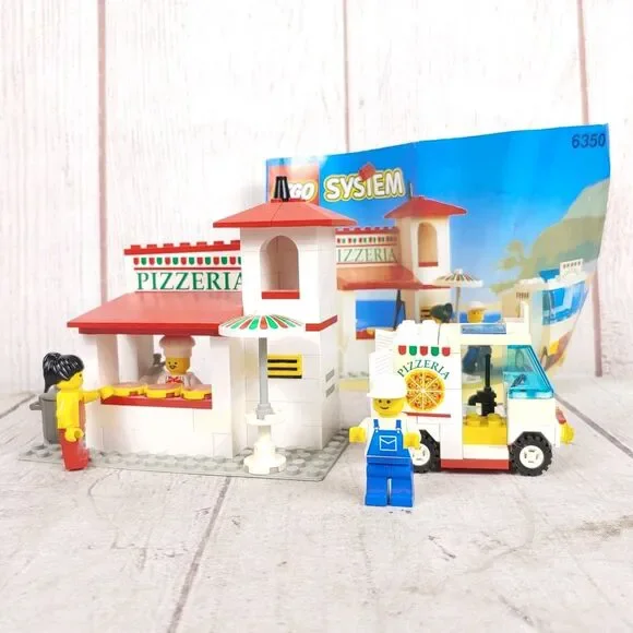1994 LEGO Town: Pizza-To-Go Store 6350 - 100% COMPLETE w/ Instructions - NO BOX