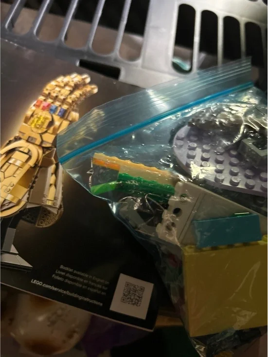 Lego pieces and Lego booklet booklet