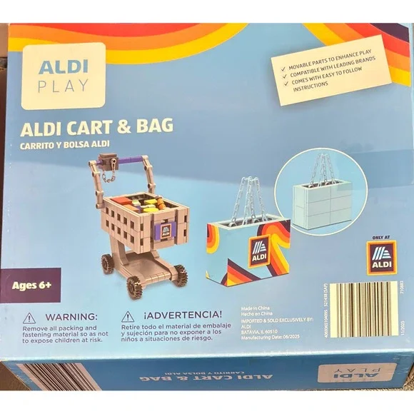 New Aldi Play Cart and‎  Bag Building Blocks Toy 360 Pieces Ages 6+