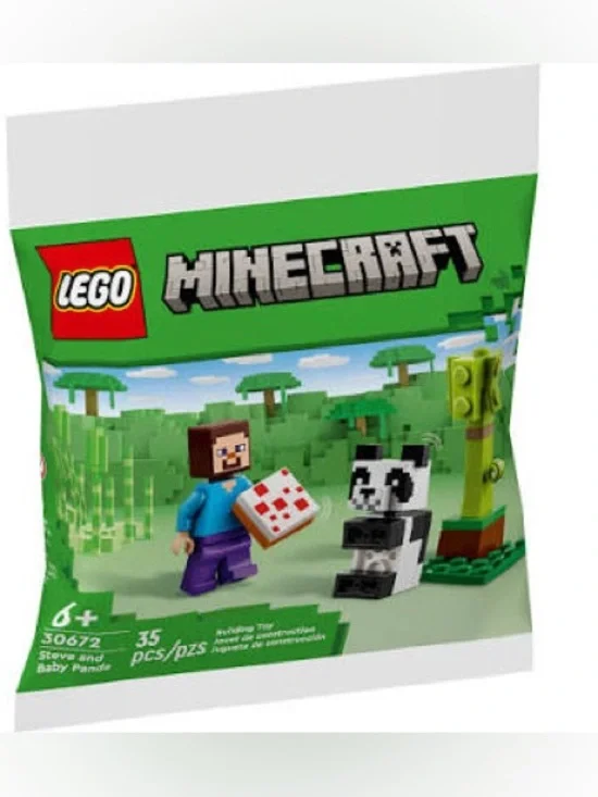 LEGO Minecraft Steve and Baby Panda (30672) polybag set ~ New