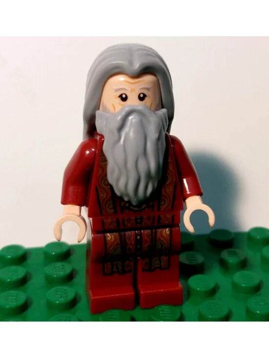 ALBUS DUMBLEDORE in Dark Red Robe from Lego Hogwarts Great Hall MINI-FIGURE ONLY