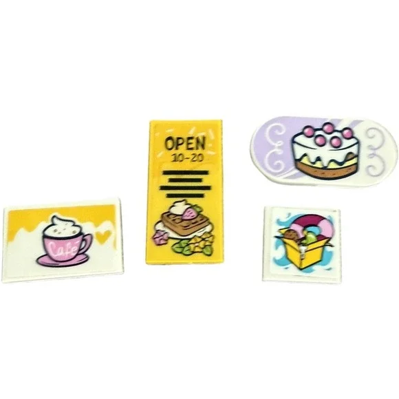 Lego Friends Bakery Food Sign Lot of 4 Bricks Replacement Build Pieces