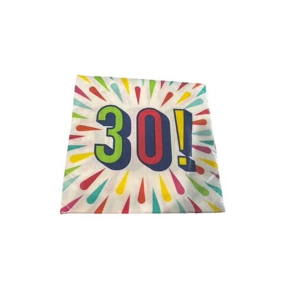Birthday Burst 30th Birthday Paper Napkins 16 Pack 30th Tableware Party Creation