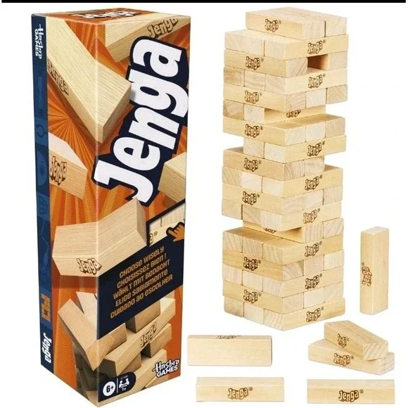 Official Hasbro Jenga Game Wood Block Stacking Tower with Digital Die‎ Ages 6+
