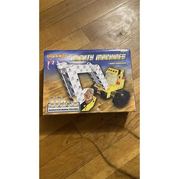 Vintage Click-A-Brick Mighty Machines 10-in-1 100 Piece Building Set NEW