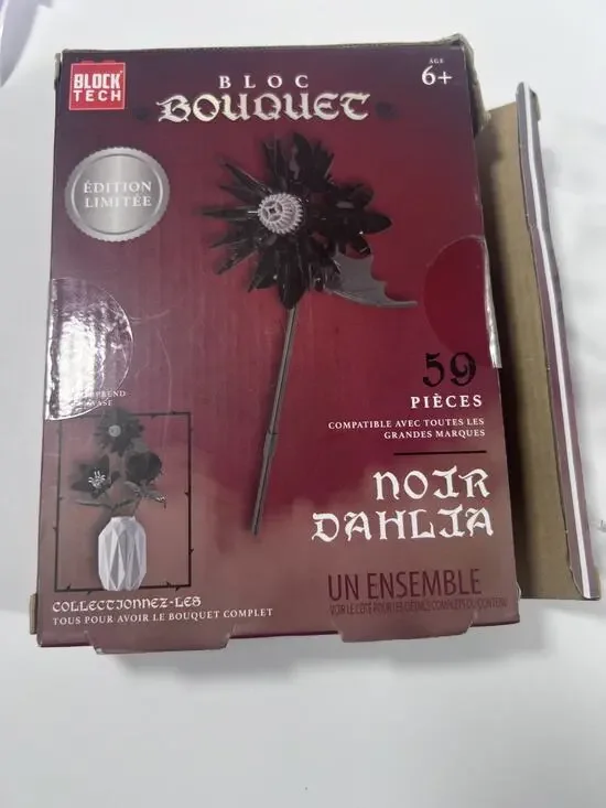 Block Tech Bouquet Black Dahlia Flower Building Set 59 Pieces Limited Edition