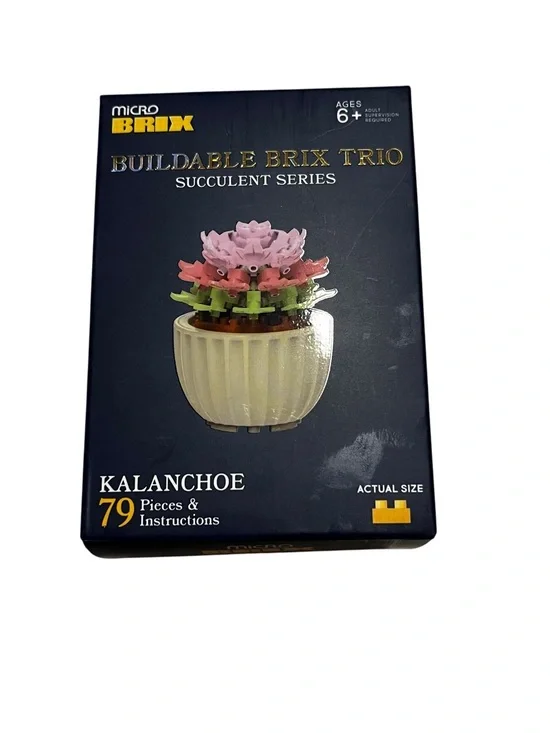 Buildable micro brix succulent trio blocks plant kalanchoee new nib