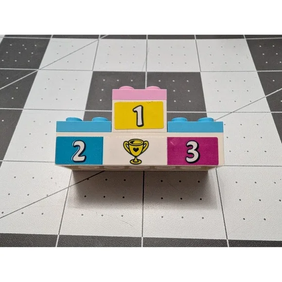 Lego Racing Winners Podium 1 2 3 white mixed colors pieces‎ replacemant