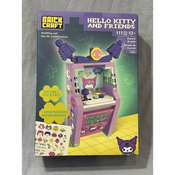 NEW BrickCraft Hello Kitty Kuromi Arcade 72421 111pc Building Set w/‎ Stickers