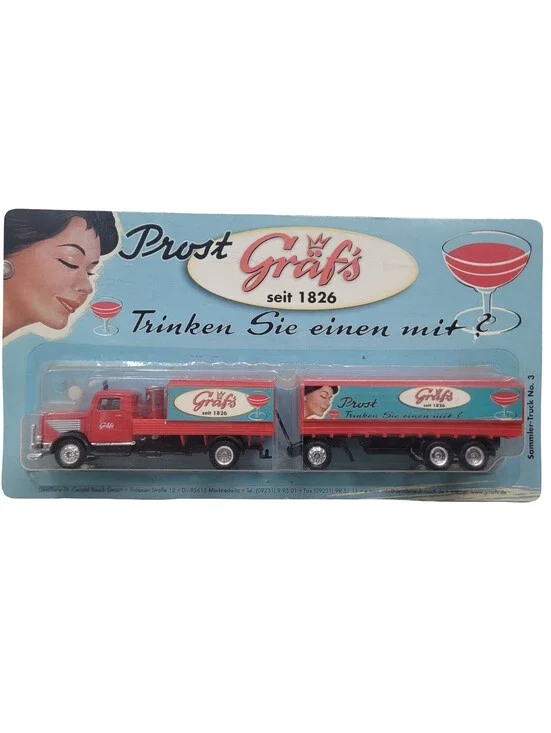 Grell HO 1/87 Scale Bussing NAG L4500 Truck & Trailer Prost Grafs Wine Liqueur