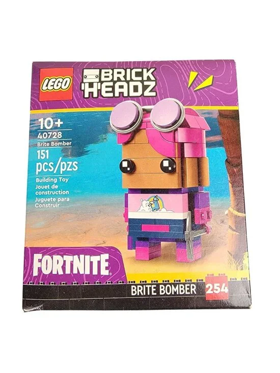 Lego Fortnite Brite Bomber 40728 Brick Headz Pink Building Set Toy New In Box