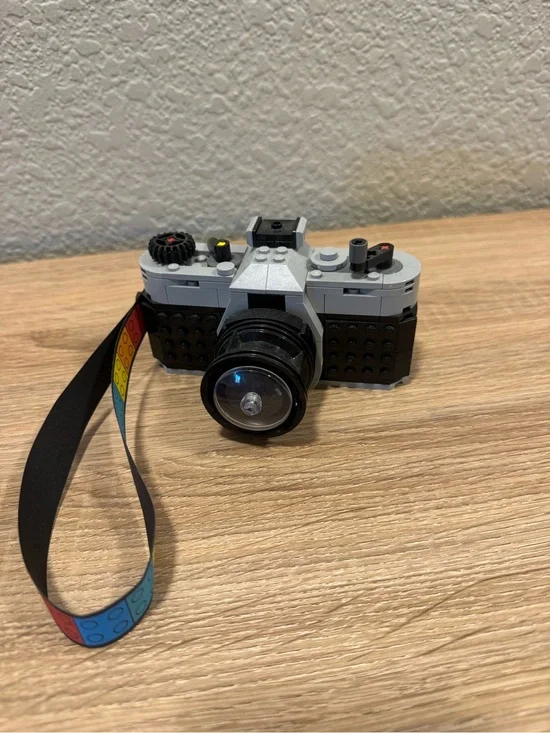 Lego Gray and Black Toy Camera with Colorful Dot Strap