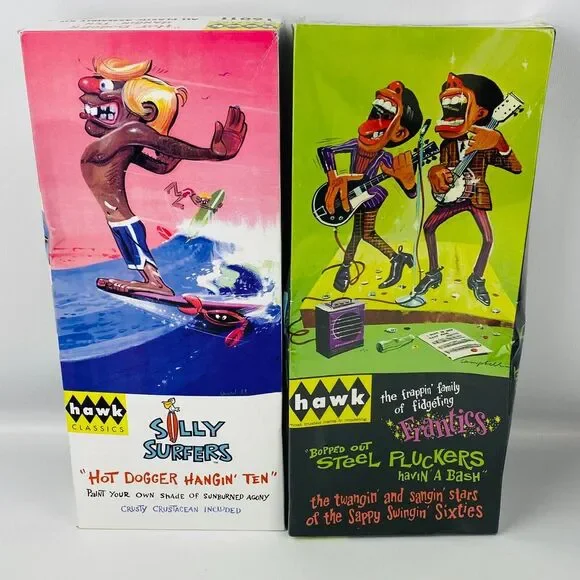 Hawk Classics Plastic Model 2 Kit‎ Lot Silly Surfer #16011 Frantics #15003