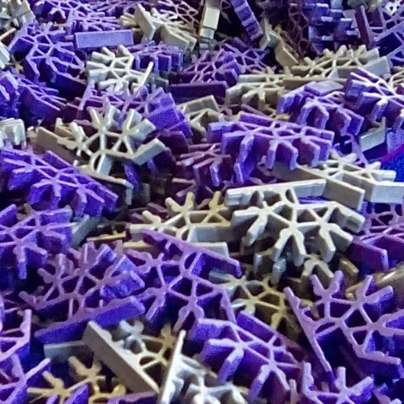 K'NEX connector4-way 3D purple grey