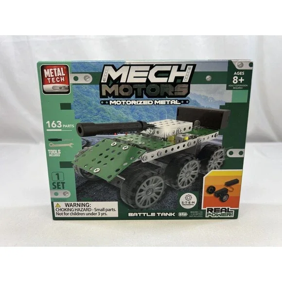 Metal Tech Mech Motors Motorized Metal Battle Tank (FACTORY SEALED)