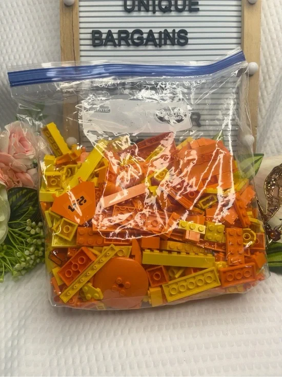 LEGO Orange Yellow Parts Lot 1.5 lbs Mixed Bulk Bricks
