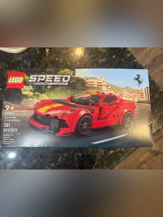 Lego Speed Champions Red and Yellow Ferrari Race Car Set