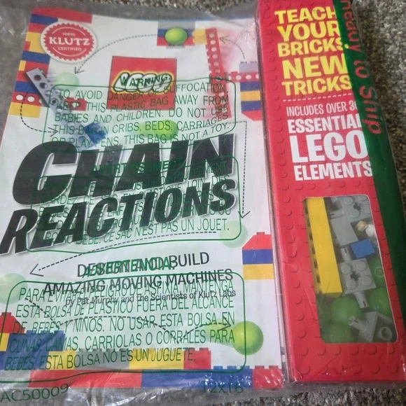 Klutz LEGO‎ Chain Reactions Craft Kit Build Moving Machines 33 LEGO Elements NEW